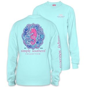 Simply Southern | Women’s Seahorse Marine Long Sleeve Tee Shirt | Medium